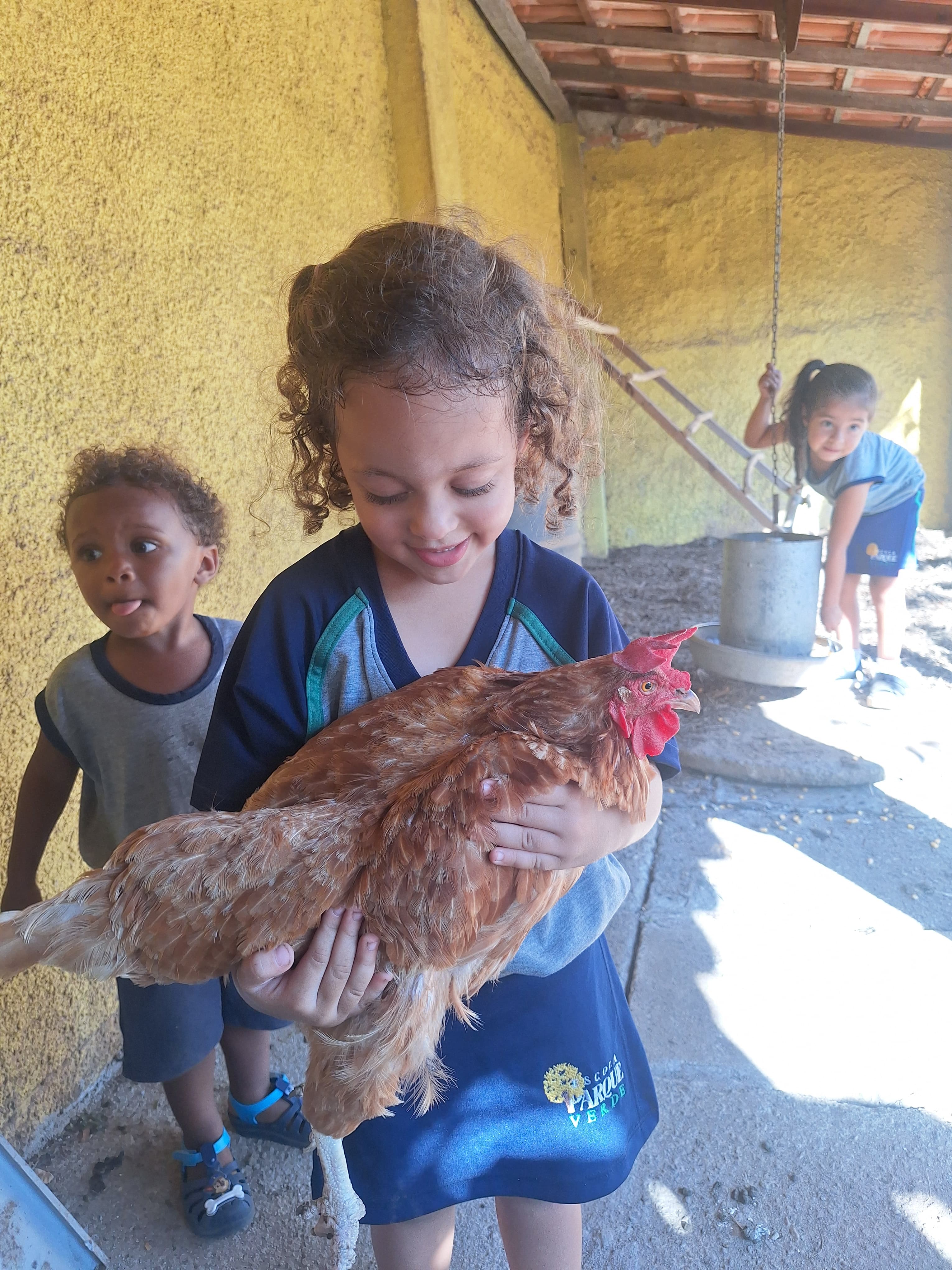 Crianças em atividade na Escola Parque Verde